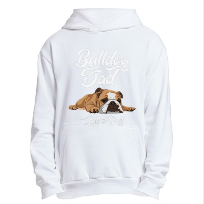 Funny English Bulldog Bulldog Dad Life Is Ruff Urban Pullover Hoodie