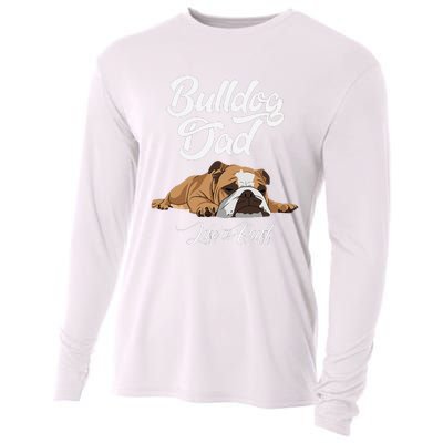 Funny English Bulldog Bulldog Dad Life Is Ruff Cooling Performance Long Sleeve Crew