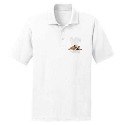 Funny English Bulldog Bulldog Dad Life Is Ruff PosiCharge RacerMesh Polo