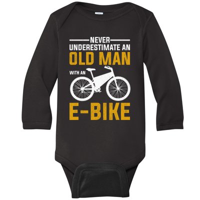  Funny Electric Bike Design Old Man With An E-Bike Baby Long Sleeve Bodysuit