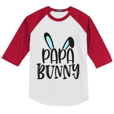 Family Easter Bunny Dad Daddy Happy Easter Papa Bunny Funny Gift Kids Colorblock Raglan Jersey