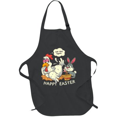 Funny Easter Bunny Collecting Easter Egg From Hen Easter Apron