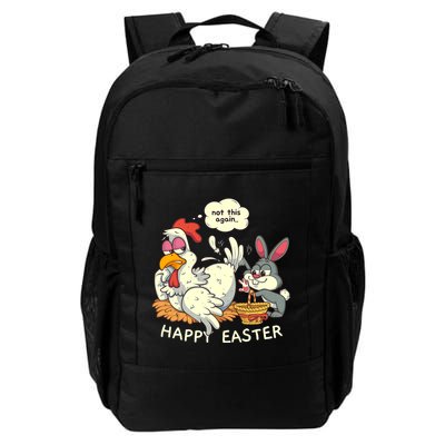 Funny Easter Bunny Collecting Easter Egg From Hen Easter Backpack