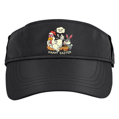 Funny Easter Bunny Collecting Easter Egg From Hen Easter Adult Drive Performance Visor