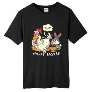 Funny Easter Bunny Collecting Easter Egg From Hen Easter Tall Fusion ChromaSoft Performance T-Shirt