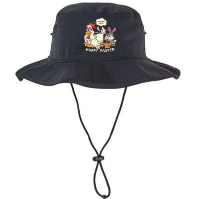 Funny Easter Bunny Collecting Easter Egg From Hen Easter Bucket Hat