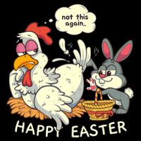 Funny Easter Bunny Collecting Easter Egg From Hen Easter 16 in Basic Backpack