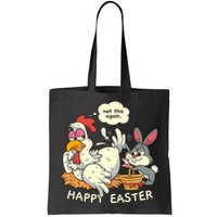 Funny Easter Bunny Collecting Easter Egg From Hen Easter Bag
