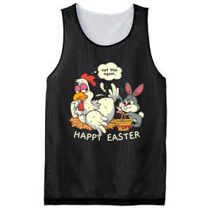 Funny Easter Bunny Collecting Easter Egg From Hen Easter Mesh Reversible Basketball Jersey Tank