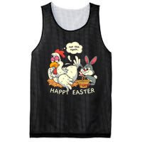 Funny Easter Bunny Collecting Easter Egg From Hen Easter Mesh Reversible Basketball Jersey Tank