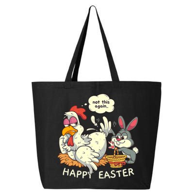 Funny Easter Bunny Collecting Easter Egg From Hen Easter 25L Jumbo Tote