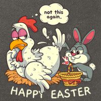Funny Easter Bunny Collecting Easter Egg From Hen Easter Cotton Canvas Backpack