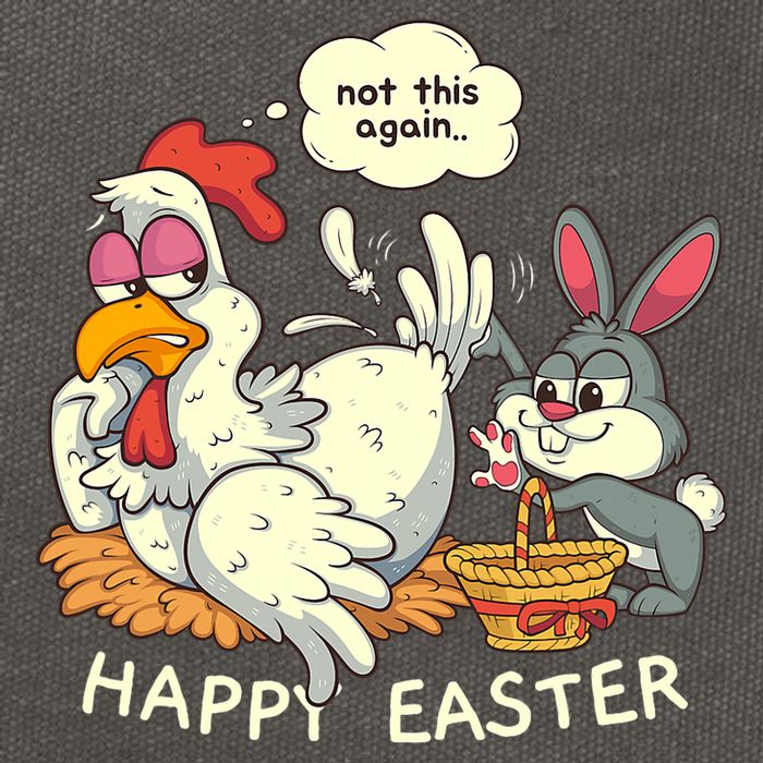Funny Easter Bunny Collecting Easter Egg From Hen Easter Cotton Canvas Backpack