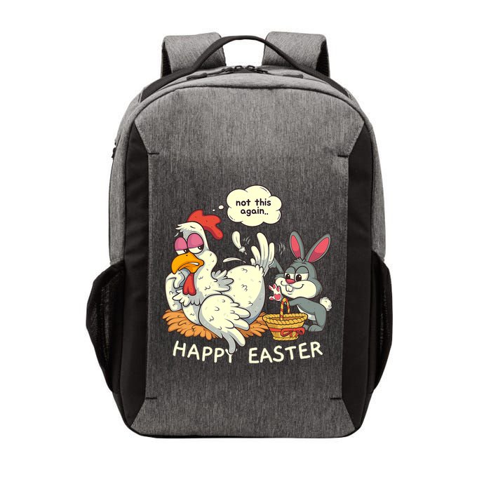 Funny Easter Bunny Collecting Easter Egg From Hen Easter Vector Backpack