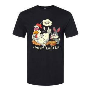 Funny Easter Bunny Collecting Easter Egg From Hen Easter Softstyle CVC T-Shirt