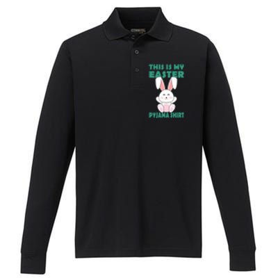 Funny Easter Bunny This Is My Easter Pyjama Cool Gift Performance Long Sleeve Polo