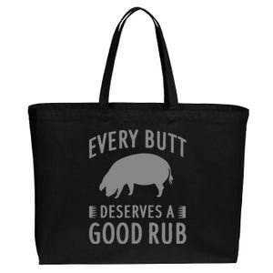 Funny Every Butt Deserves A Good Rub Gift Grill Cotton Canvas Jumbo Tote