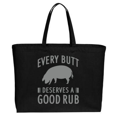 Funny Every Butt Deserves A Good Rub Gift Grill Cotton Canvas Jumbo Tote