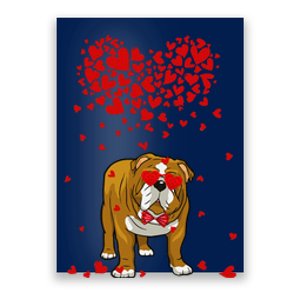 Funny English Bulldog Outfit Dog Lover Valentine Gifts Poster