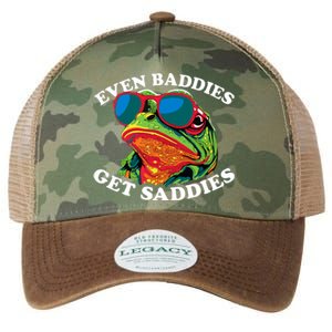 Funny Even Baddies Get Saddies Frog Legacy Tie Dye Trucker Hat