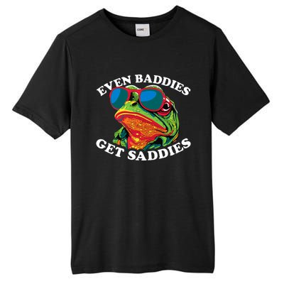 Funny Even Baddies Get Saddies Frog Tall Fusion ChromaSoft Performance T-Shirt