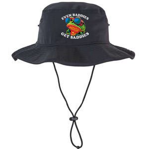 Funny Even Baddies Get Saddies Frog Legacy Cool Fit Booney Bucket Hat