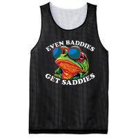 Funny Even Baddies Get Saddies Frog Mesh Reversible Basketball Jersey Tank