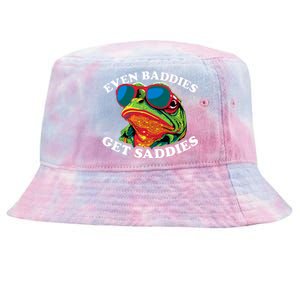 Funny Even Baddies Get Saddies Frog Tie-Dyed Bucket Hat