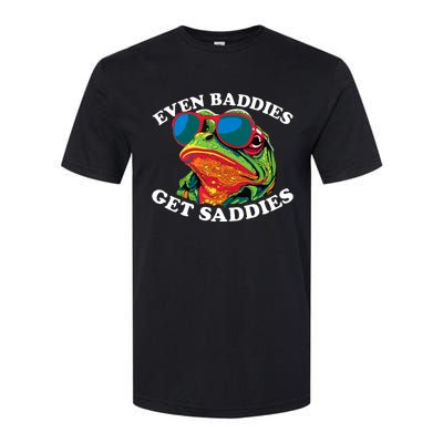 Funny Even Baddies Get Saddies Frog Softstyle® CVC T-Shirt