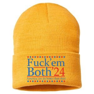 Fuck Em Both 24 America Can Do Better Than This! Sustainable Knit Beanie