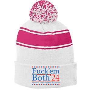 Fuck Em Both 24 America Can Do Better Than This! Stripe Pom Pom Beanie