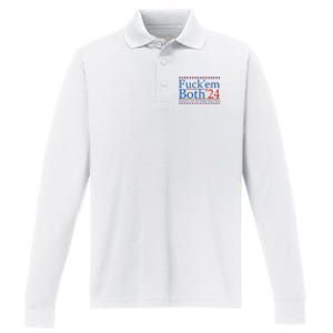 Fuck Em Both 24 America Can Do Better Than This! Performance Long Sleeve Polo