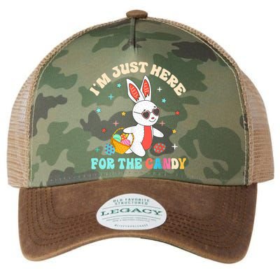 Funny Easter Bunny I'm Just Here For Easter Candy Legacy Tie Dye Trucker Hat