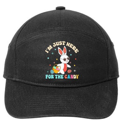 Funny Easter Bunny I'm Just Here For Easter Candy 7-Panel Snapback Hat