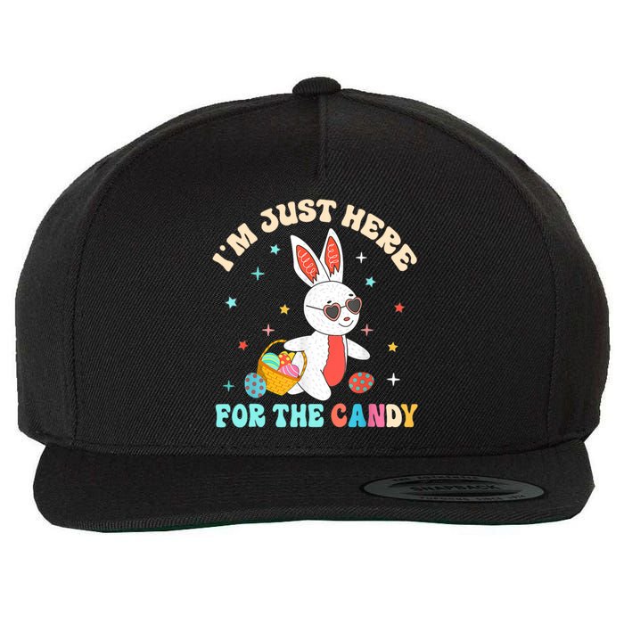Funny Easter Bunny I'm Just Here For Easter Candy Wool Snapback Cap