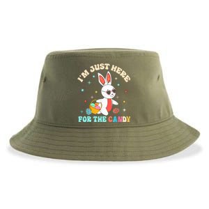 Funny Easter Bunny I'm Just Here For Easter Candy Sustainable Bucket Hat