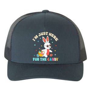 Funny Easter Bunny I'm Just Here For Easter Candy Yupoong Adult 5-Panel Trucker Hat