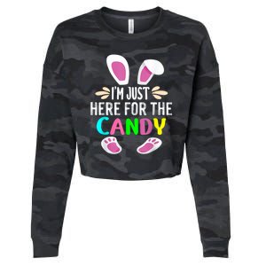 Funny Easter Bunny I'm Just Here For Easter Candy Cropped Pullover Crew