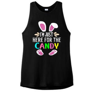 Funny Easter Bunny I'm Just Here For Easter Candy Ladies PosiCharge Tri-Blend Wicking Tank