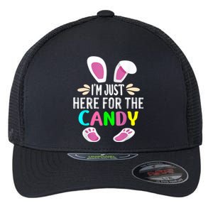 Funny Easter Bunny I'm Just Here For Easter Candy Flexfit Unipanel Trucker Cap