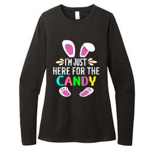 Funny Easter Bunny I'm Just Here For Easter Candy Womens CVC Long Sleeve Shirt