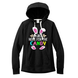 Funny Easter Bunny I'm Just Here For Easter Candy Women's Fleece Hoodie