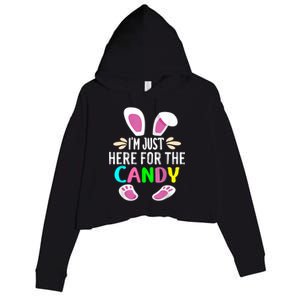 Funny Easter Bunny I'm Just Here For Easter Candy Crop Fleece Hoodie