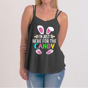 Funny Easter Bunny I'm Just Here For Easter Candy Women's Strappy Tank