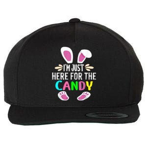 Funny Easter Bunny I'm Just Here For Easter Candy Wool Snapback Cap