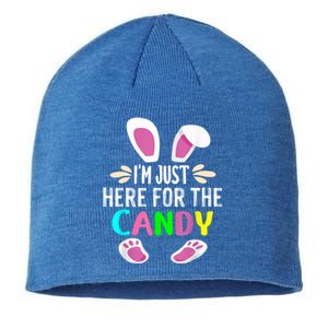 Funny Easter Bunny I'm Just Here For Easter Candy Sustainable Beanie