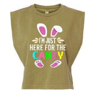 Funny Easter Bunny I'm Just Here For Easter Candy Garment-Dyed Women's Muscle Tee