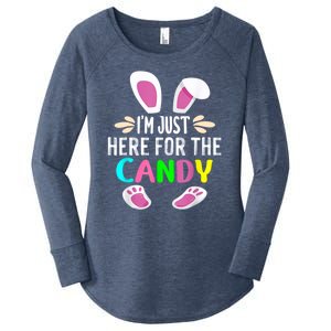 Funny Easter Bunny I'm Just Here For Easter Candy Women's Perfect Tri Tunic Long Sleeve Shirt