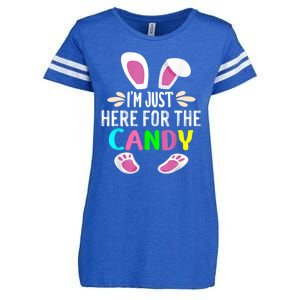 Funny Easter Bunny I'm Just Here For Easter Candy Enza Ladies Jersey Football T-Shirt