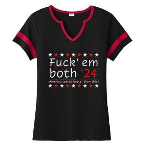 Fuck Em Both 24 America Improvement Ladies Halftime Notch Neck Tee